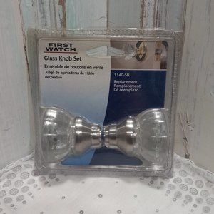 First Watch Satin Finish Glass Knob Set